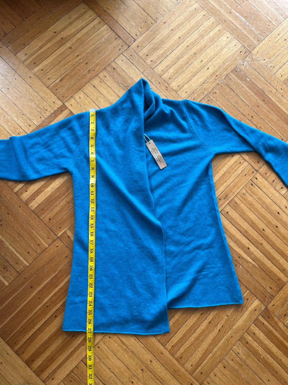 Viva Terra • NWT Teal Open-Front Lightweight Cashmere Cardigan - Picture 3 of 5